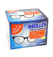 Вологі серветки для очищення окулярів Gut & Gunstig Brillen Putztucher, 54 шт