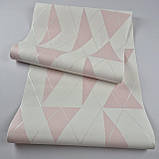 Шпалери вінілові на флізеліні 0.53 × 10.05 м Marburg 81969, білі з рожевим — для спальні, дитячої, вітальні, фото 2