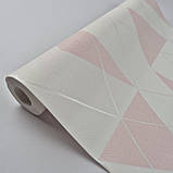 Шпалери вінілові на флізеліні 0.53 × 10.05 м Marburg 81969, білі з рожевим — для спальні, дитячої, вітальні, фото 3