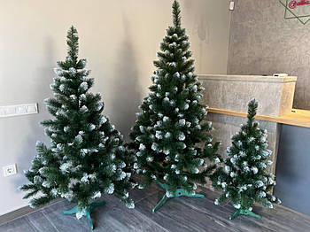 Штучна зелена ялинка з білим кінчиком Сніжна королева на підставці в різних розмірах 0.45 м