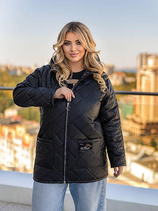 Демісезонна жіноча куртка великого розміру Розміри: 54-56, 58-60, 62-64, фото 1