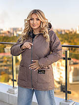Демісезонна жіноча куртка великого розміру Розміри: 54-56, 58-60, 62-64, фото 4