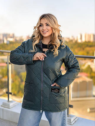 Демісезонна жіноча куртка великого розміру Розміри: 54-56, 58-60, 62-64, фото 1