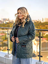 Демісезонна жіноча куртка великого розміру Розміри: 54-56, 58-60, 62-64, фото 4