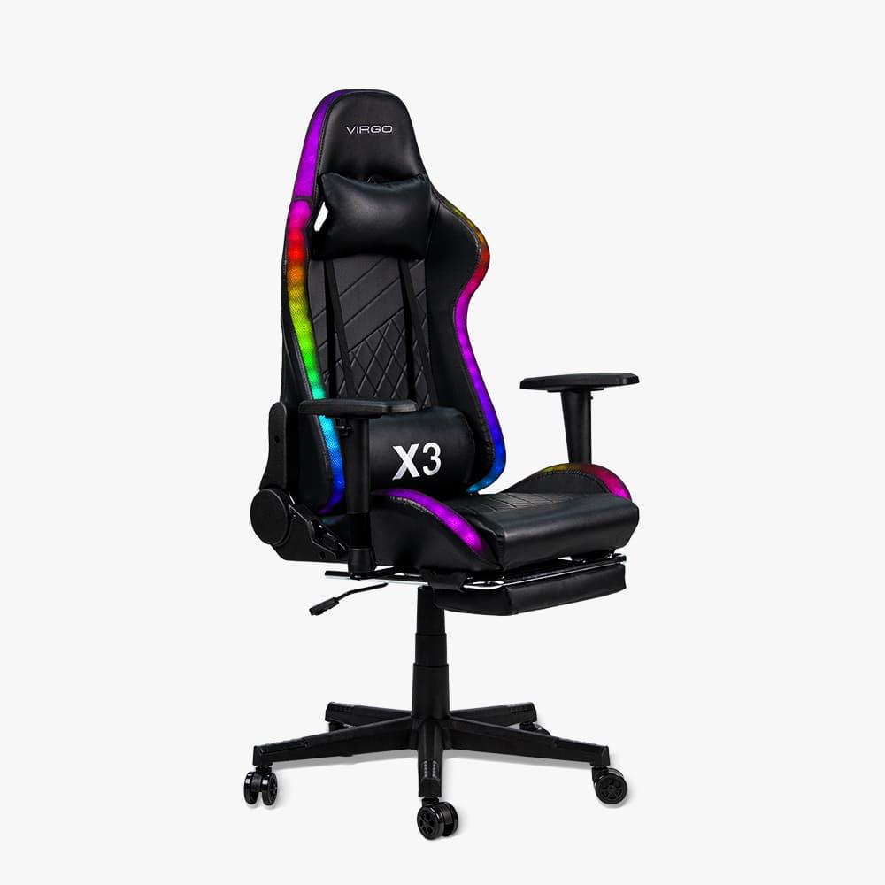 Геймерське крісло Virgo GAMEPRO X3 LED Black, фото 1