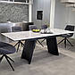 Стіл з керамічною стільницею ТМL-985 140-210х90 см ребекка грей розкладний на чорних ніжках в зал, фото 9