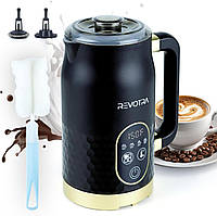 Спінювач молока зі світлодіодним сенсорним екраном і дисплеєм температури, електричний відпарювач молока 4-в-1 для гарячої