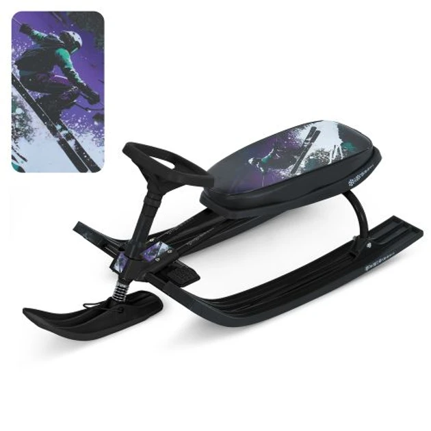 Дитячий снігокат MS 1778 з кермом: м’яке сидіння, передній амортизатор і ножне гальмо зі сталевими зубцями, фото 1