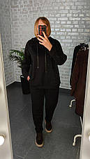 Жіночий трикотажний костюм двійка на флісі Туреччина (худі + штани) | Великі розміри, фото 5