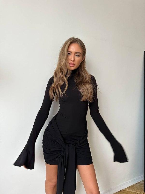 Жіноче плаття міні ; Кольори - шоколад, чорний, червоний, барбі; Розміри - 42-44 та 44-46 ;, фото 1