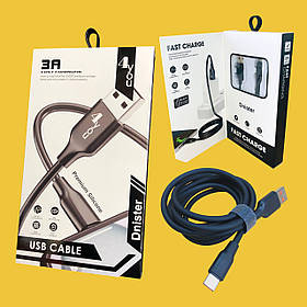 Кабель Usb Type-C 4you Dnister black (3A, Silicone Perfect, 1.5m)