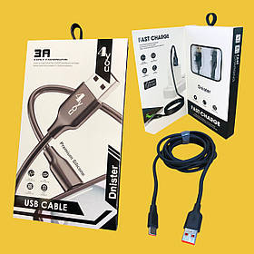 Кабель Usb Type-C 4you Dnister black (3A, Silicone Perfect, 2m)