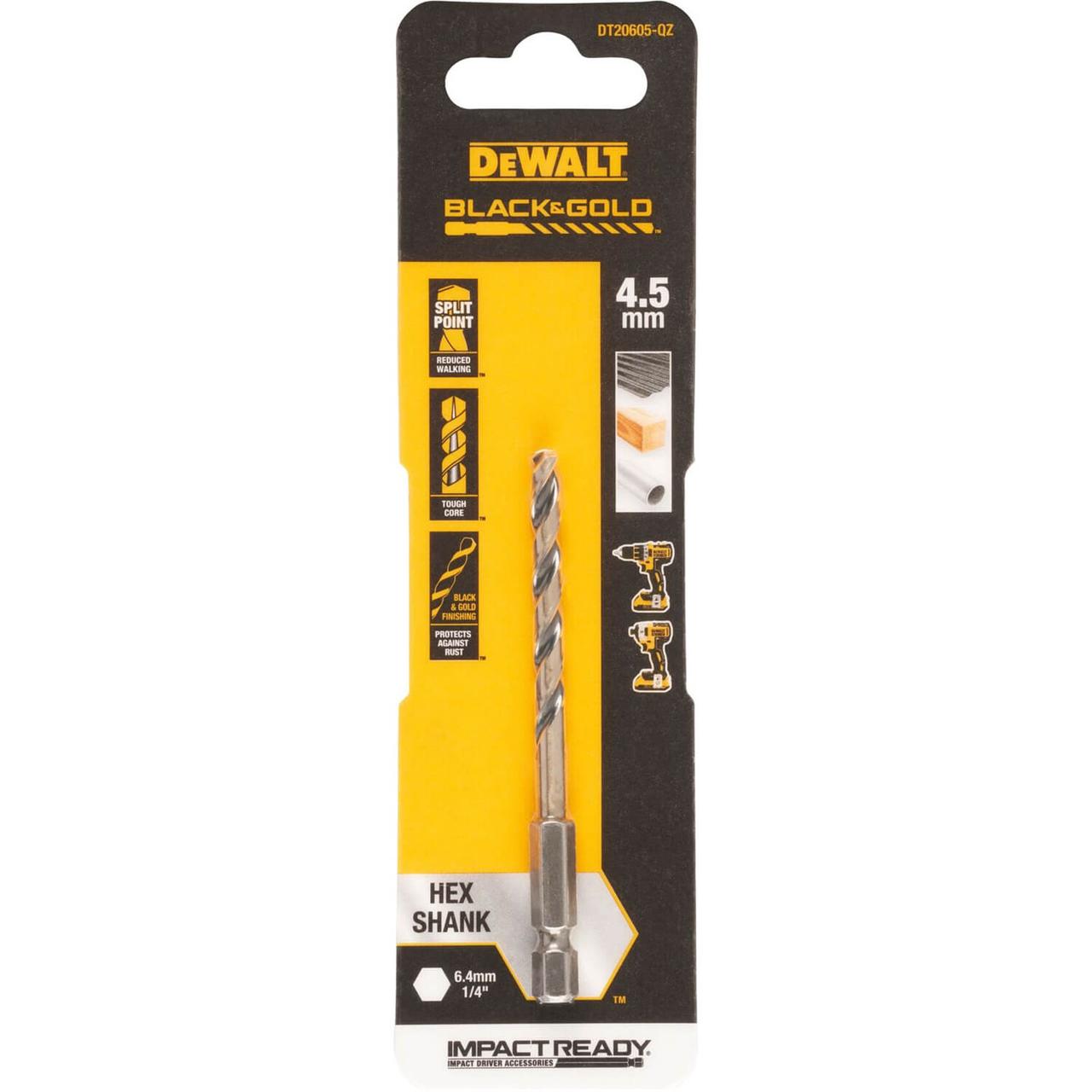 Свердло по металу EXTREME IMPACT Black & Gold DeWALT DT20605, фото 1
