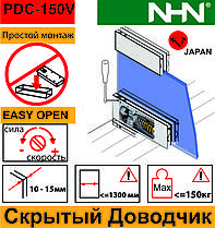 Потужний дорожчик прихований для маятникових скляних дверей до 150 кг (Японія)