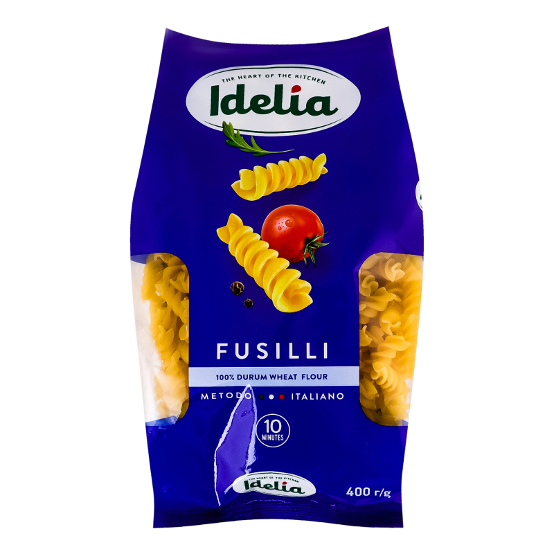 Макарони твердих сортів Спіралі , 400г, Idelia, фото 1