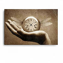 Картина Вінтажний годинник на руці в ретро стилі Безшумний механізм 60х40см, фото 2