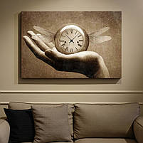 Картина Вінтажний годинник на руці в ретро стилі Безшумний механізм 60х40см, фото 3