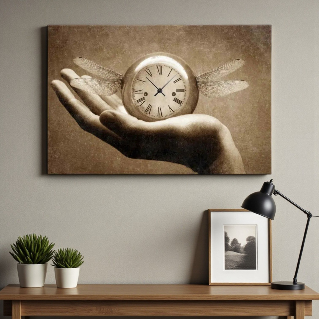 Картина Вінтажний годинник на руці в ретро стилі Безшумний механізм 60х40см, фото 1