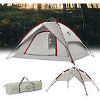 Намет Naturehike Automatic IV (4-місний) 210T polyester NH21ZP008 сіро-червоний, фото 3