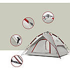 Намет Naturehike Automatic IV (4-місний) 210T polyester NH21ZP008 сіро-червоний, фото 4