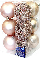 Набір куль 8см 12шт рожевий №9600(24)