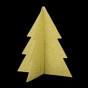 Настільний декор 3D Christmas Tree золото з глітером 5шт