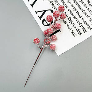 Декоративна гілочка / Калина Снігова / Поштучно / 20*1,4 см / Червоний №19