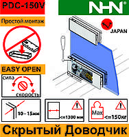 Мощный Доводчик скрытый для маятниковых стеклянных дверей до 150кг (Япония)