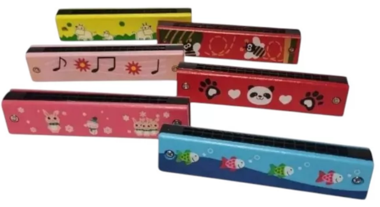 Гармошка,губна,іграшка дерев'яна,в кульку,13х3х2см №MD1359(50), фото 1