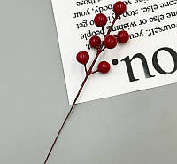 Декоративна гілка / Калина Лакова / Поштучно / 18*1,3 см / Темно-Червоний №17