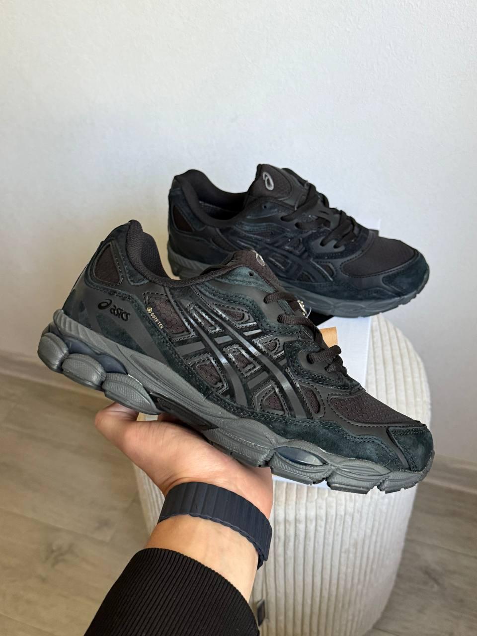 Чоловічі Термо кросівки Asics Gel NYC Gore-tex Black Асікс Гортекс чорні утеплені осінь єврозима водонепроникнені, фото 1