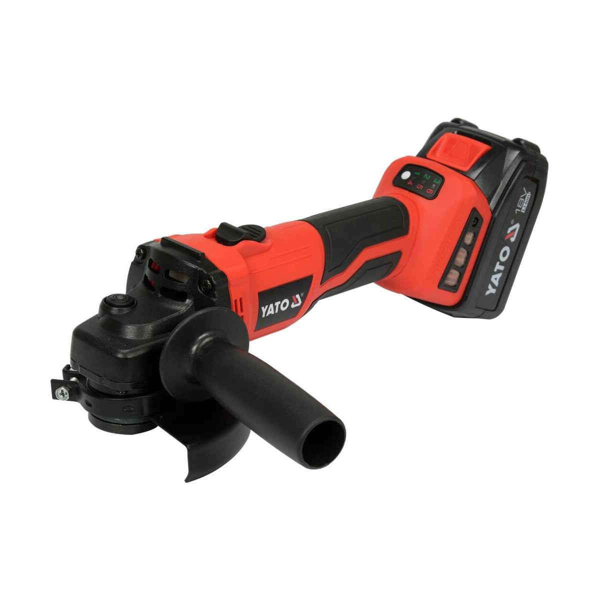 Шліфмашина кутова акумуляторна безщіткова 2х Li-Ion (18В) 4 АГод (диск Ø= 125 мм) + зарядний пристрій+сумка Yato YT-8282995, фото 1