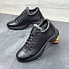 Зимові чоловічі шкіряні черевики, кросівки чорні утеплені з натуральної шкіри на хутрі на зиму для чоловіків, розмір 40-45, фото 4