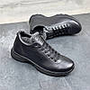 Зимові чоловічі шкіряні черевики, кросівки чорні утеплені з натуральної шкіри на хутрі на зиму для чоловіків, розмір 40-45, фото 5