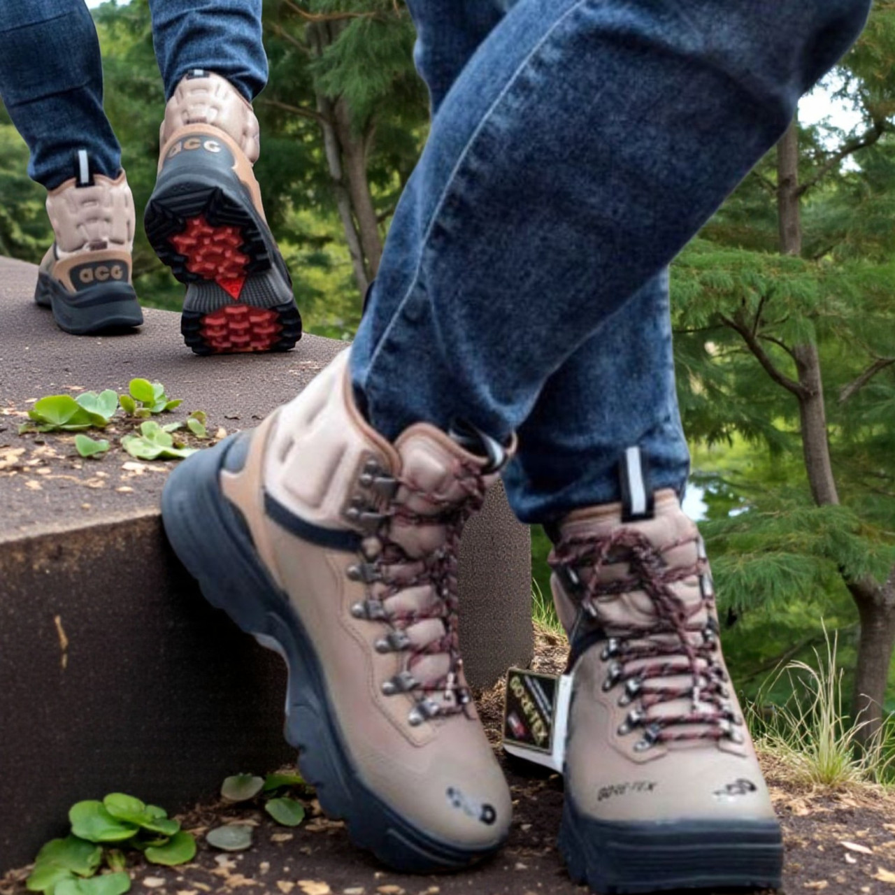 Чоловічі зимові кросівки Nike acg zoom gore-tex високі коричневі черевики nike gore-tex непромокаючі на зиму, фото 1