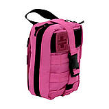 Рожева аптечка, рожевий підсумок індивідуальної аптечки IFAK, аптечний підсумок для цивільних, дівчат, жінок, любителів рожевого, фото 2