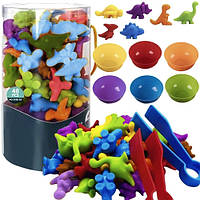 Игровой набор динозавров Kruzzel для обучения счету и цветам, 56 элементов