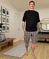 Чоловічий комплект піжамний стильний City Chill Чорний шорти та футболка зручний матеріал L