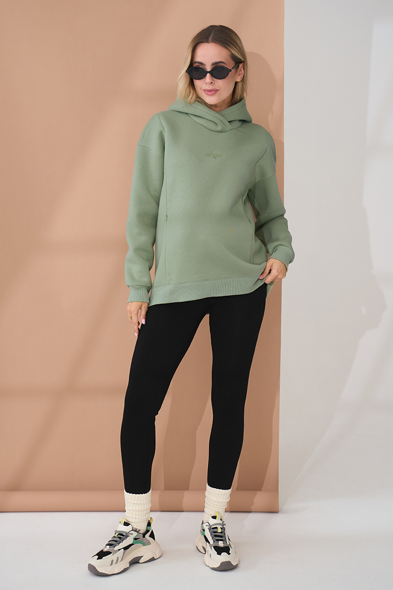 Лосини для вагітних теплі зимові легінси для майбутніх мам на стриженому хутрі Berta New XS Юла Мама чорний, фото 1