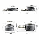 Набір посуду (2 каструлі, сковорідка) Naturehike CNK2450CF010 grey, фото 6