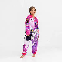 Кигуруми подростковый пижама плюшевый велюр Жуткие котики на рост 170 см