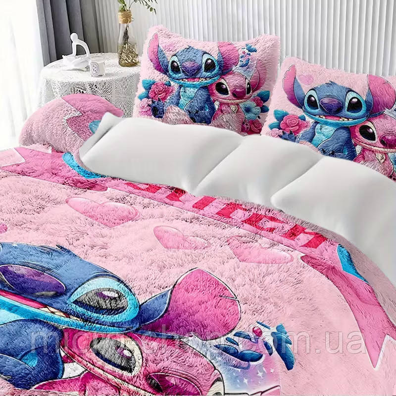 Набір дитячої плюшевої постільної білизни БЕЗ ПРОСТИРАДЛА Куромі Kuromi 135x200 см, фото 1