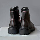 Черевики шкіряні жіночі Balenciaga чорні на шнуровці чоботи високі на тракторній підошві, фото 10