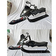 Снігокат MS 4636 дитячий з кермом, ножним гальмом і буксирувальним тросом — міцна рама, морозостійкі лижі, фото 7