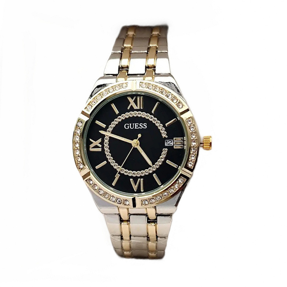 Годинник жіночий наручний Guess (Гесс), комбінований з чорним циферблатом ( код: IBW912SYB )