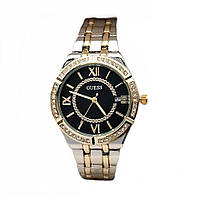 Годинник жіночий наручний Guess (Гесс), комбінований з чорним циферблатом ( код: IBW912SYB )