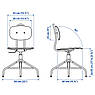 Стілець обертовий IKEA KULLABERG Чорний / дерев'яний 103.203.41, фото 2