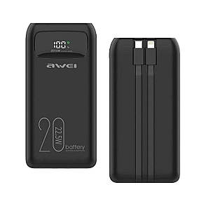 Повербанк Power bank Awei P19K 20000 mAh зі швидким заряджанням повербанк для смартфона планшета, фото 3