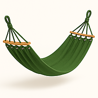 Двомісний гамак з планкою Hygge зелений XXL 200х150 WCG