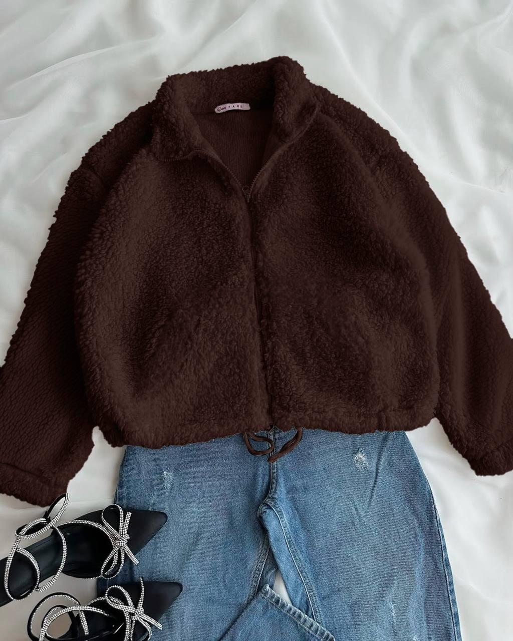 Жіноче худі тедді ; Колір : чорний , сірий , мокко , молоко ; Розмір : 42/46 48/52 ( вільний крой ) ;, фото 1